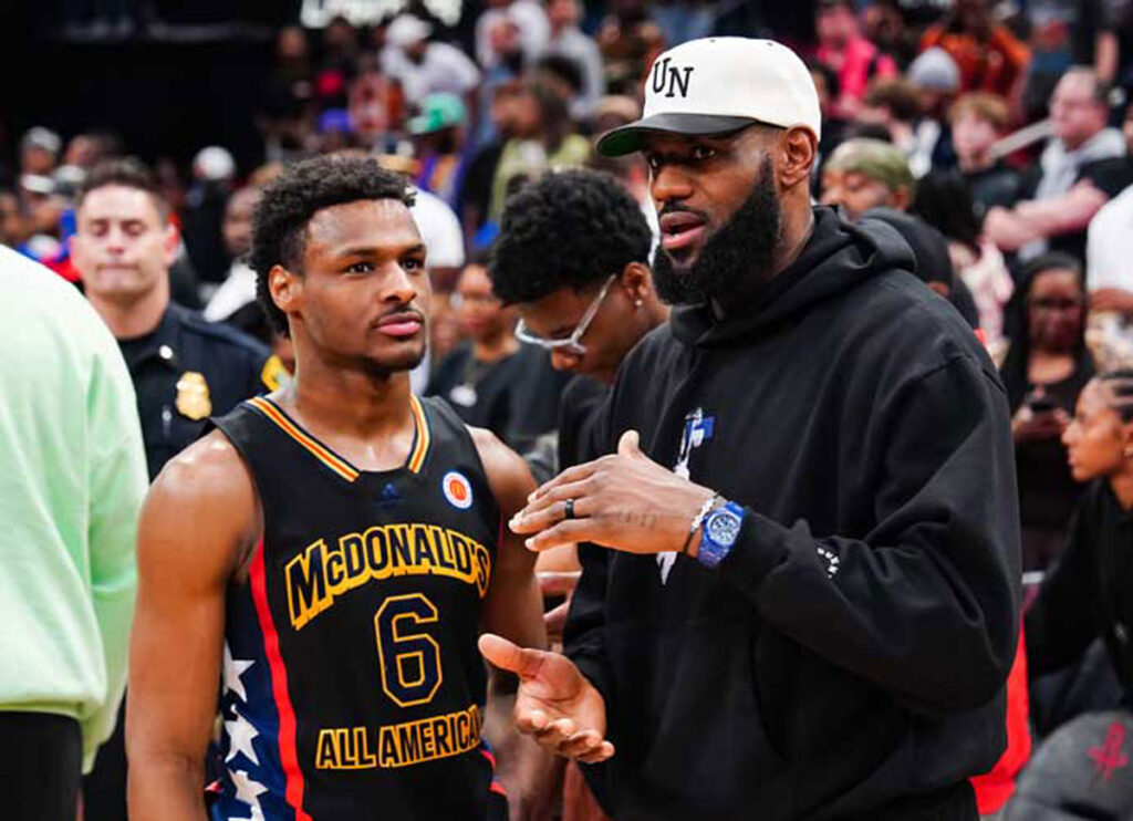 Lakers’ Bronny James Scores First NBA Basket, Receives Ovation From Cleveland Crowd