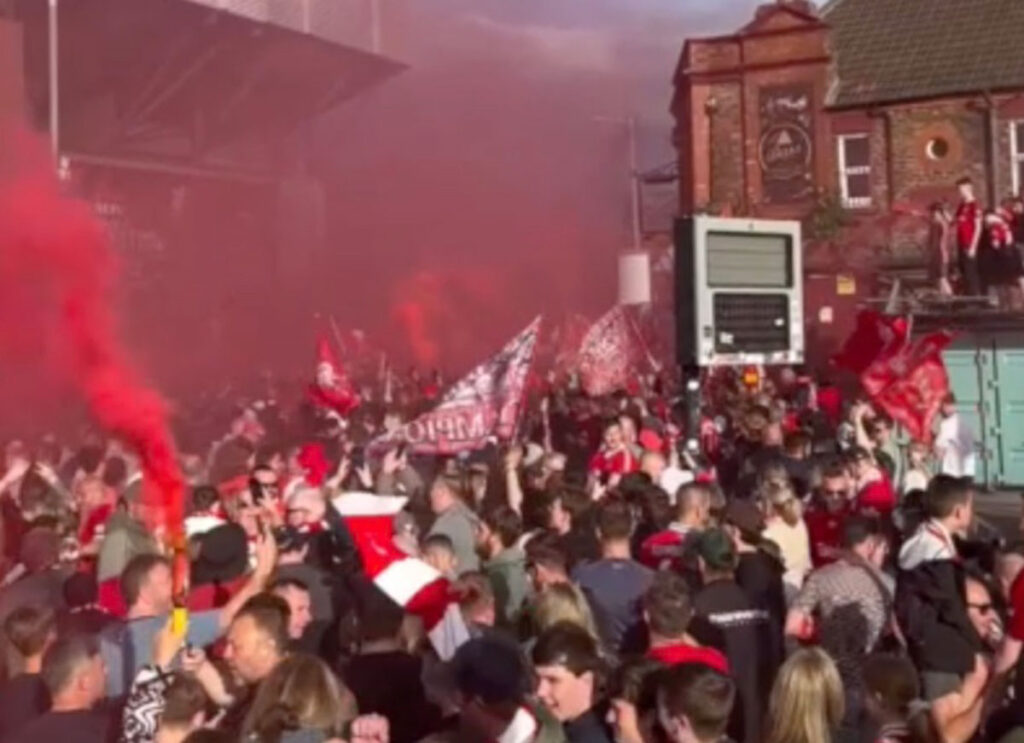 VIDEO: Liverpool Fans Party Outside Anfield After Historic 20th League Title