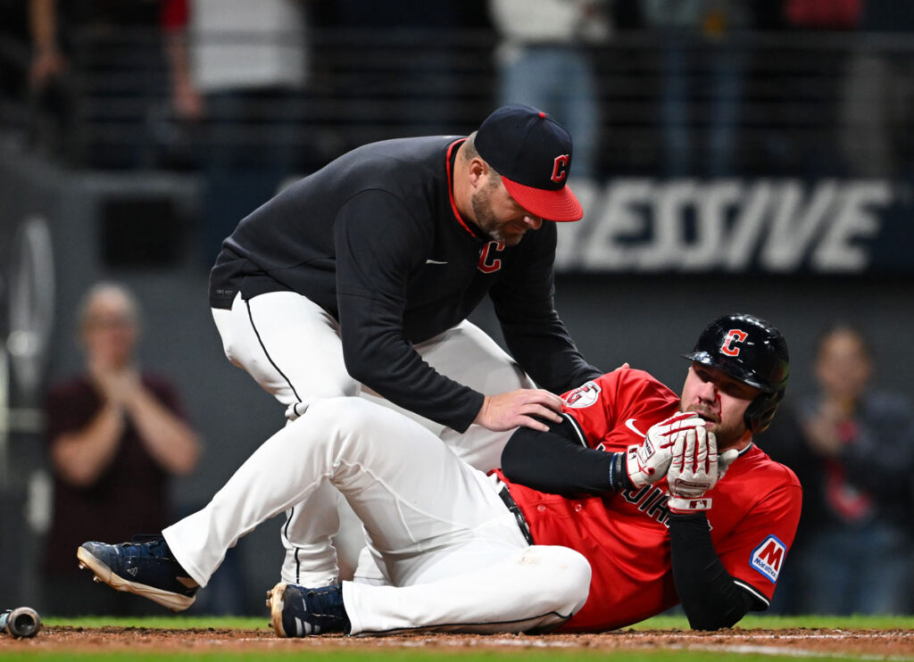 Guardians’ David Fry Suffers Broken Nose After Being Hit In Face With 99-MPH Ball, Will Be Out 6-8 Weeks