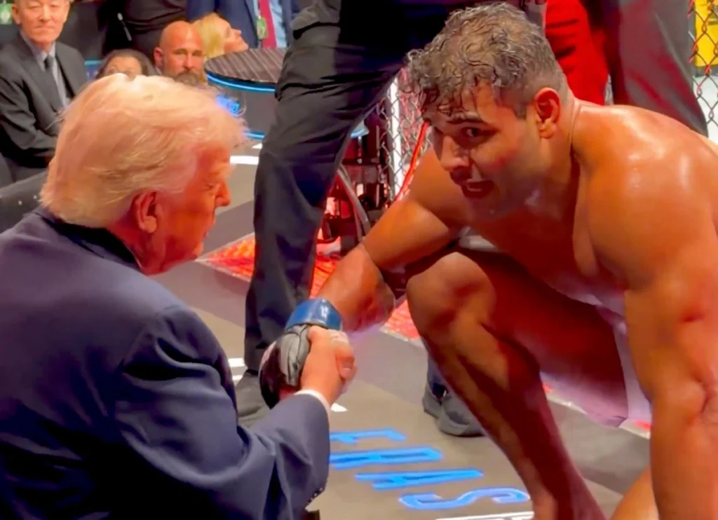 VIDEO: UFC Fighter Paulo Costa Shakes Hands With Trump After Win As Iran Peace Talks Collapse